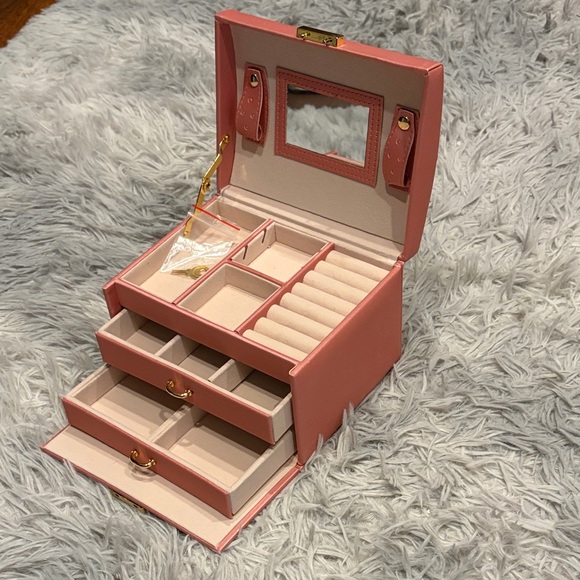Pink Jewelry Box with Gold Accents - Picture 2 of 5